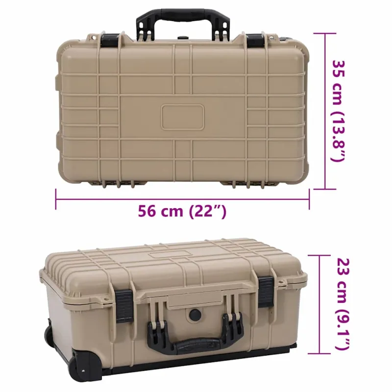 Kieta bagažo dėžė Smėlio 56 x 35 x 23 cm Polipropilenas ir ABS