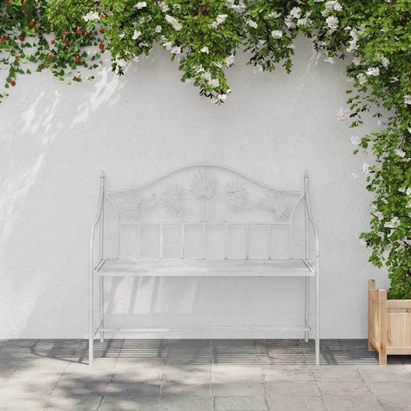 Sodo suolas Antikinė balta 104 x 52,5 x 89 cm Plienas