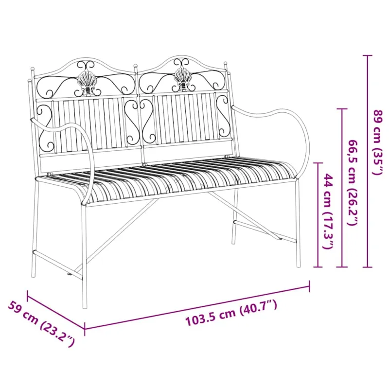 Sodo suolas Antikinė balta 103,5 x 59 x 89 cm Plienas