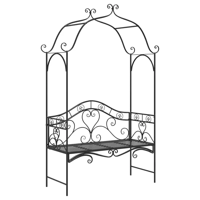 Sodo suolas Juoda 121 x 48 x 200 cm Plienas