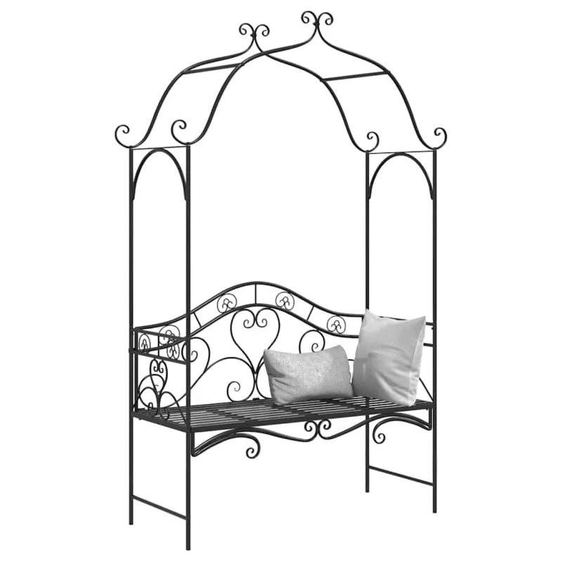 Sodo suolas Juoda 121 x 48 x 200 cm Plienas