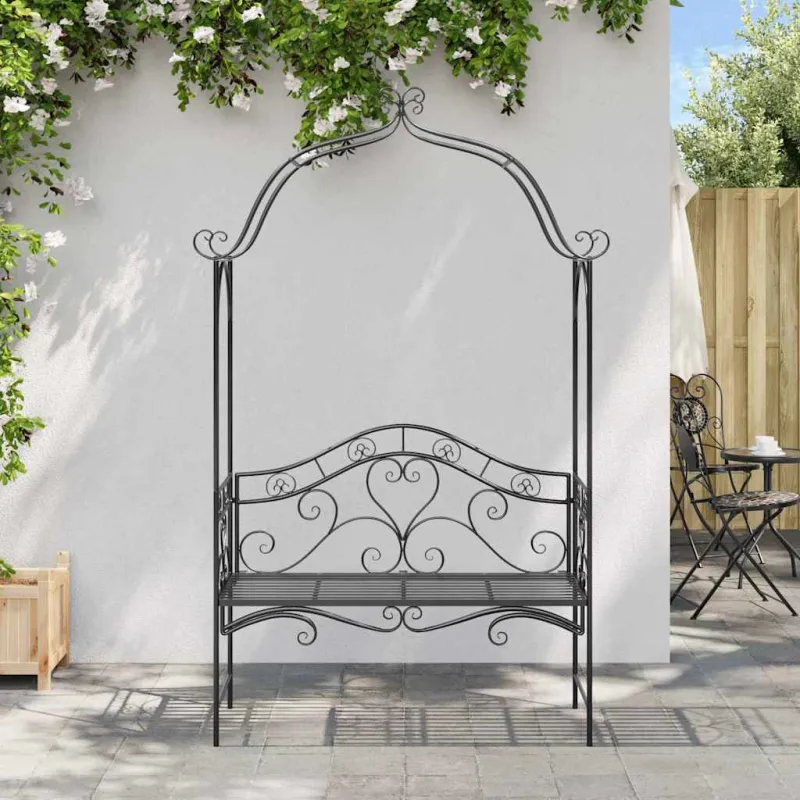 Sodo suolas Juoda 121 x 48 x 200 cm Plienas