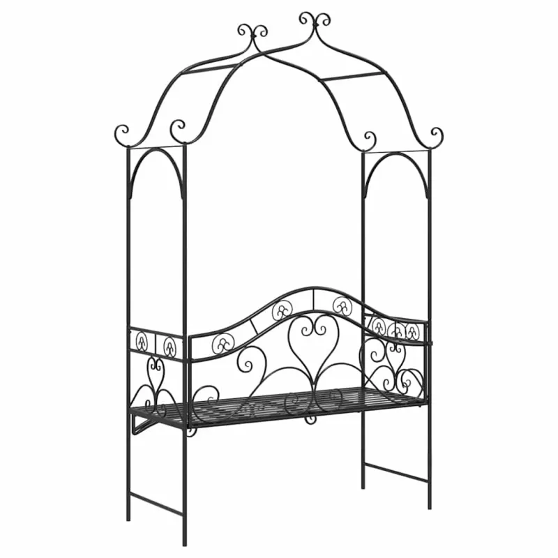 Sodo suolas Juoda 121 x 48 x 200 cm Plienas