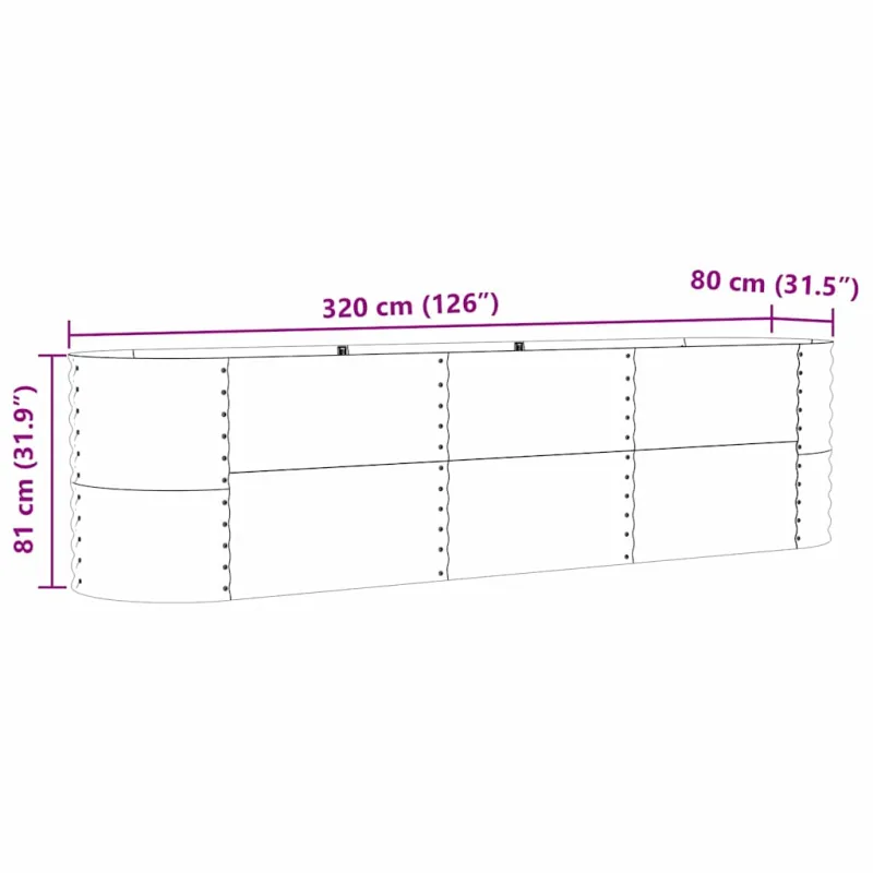 Pakelta lova Žalia 320 x 80 x 81 cm Plienas