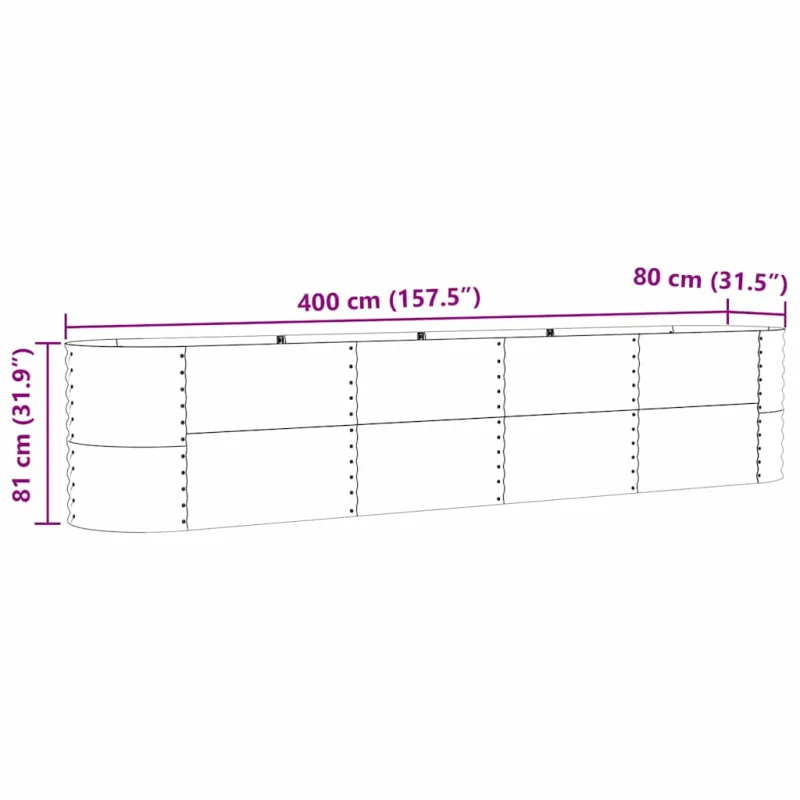 Pakelta lova Ruda 400 x 80 x 81 cm Plienas