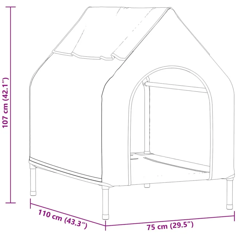 Augintinių namas Juoda 110 x 75 x 90 cm Plienas