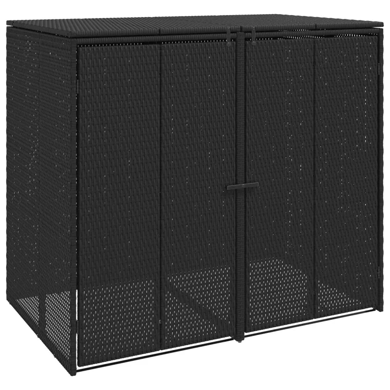 Šiukšlių dėžė 2 pcs Juoda 130 x 80 x 115 cm Polietilenas