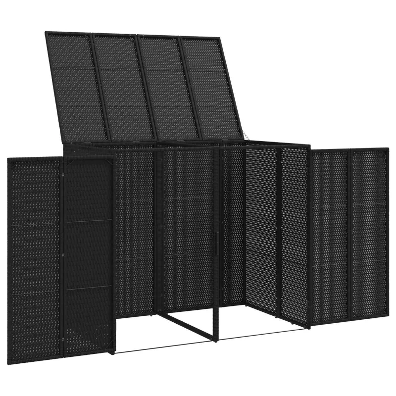Šiukšlių dėžė 2 pcs Juoda 130 x 80 x 115 cm Polietilenas