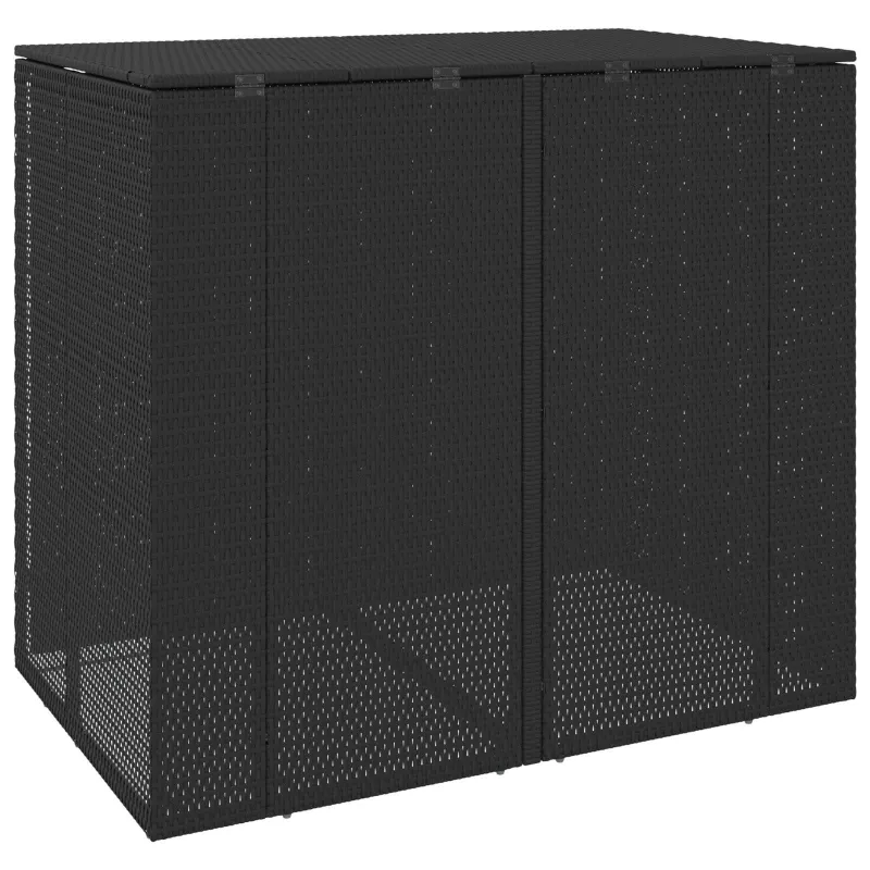 Šiukšlių dėžė 2 pcs Juoda 130 x 80 x 115 cm Polietilenas