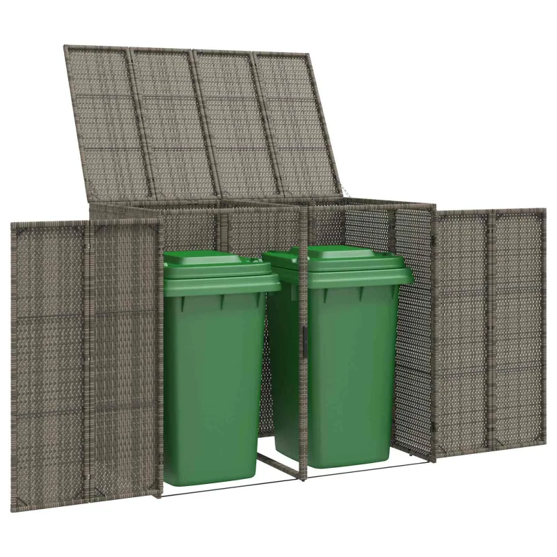 Šiukšlių dėžė 2 pcs Pilka 130 x 80 x 115 cm Polietilenas