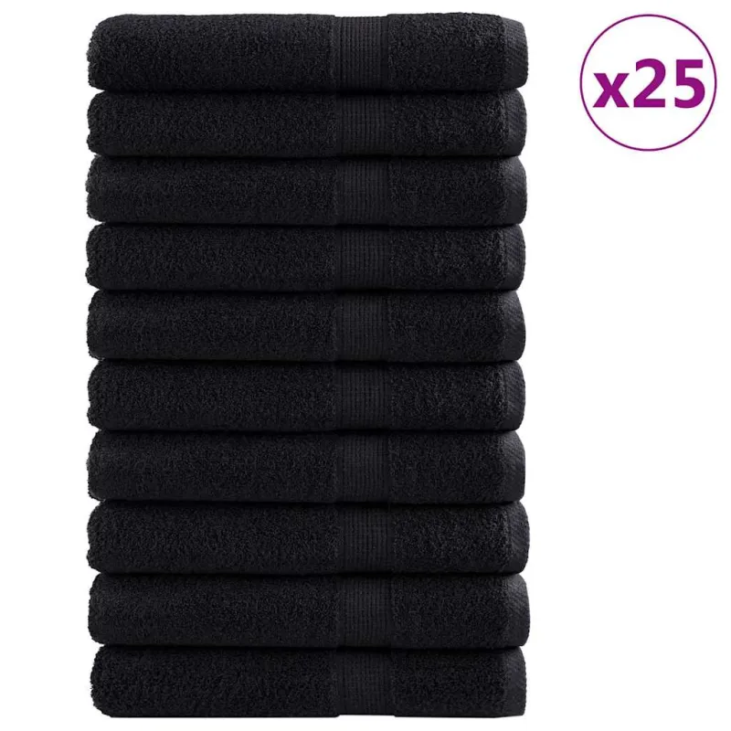 Svečių Rankšluostis SOLUND 25 pcs Juoda 100 x 200 cm 550 gsm