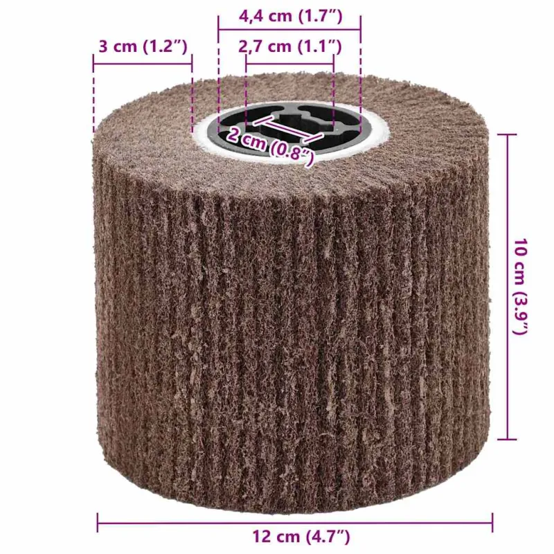 Šlifavimo ritinėliai 3 pcs Ruda 12 x 12 x 10 cm