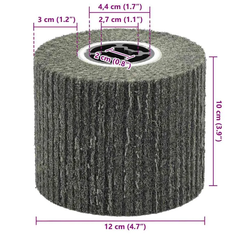 Šlifavimo ritinėliai 3 pcs Juoda 12 x 12 x 10 cm