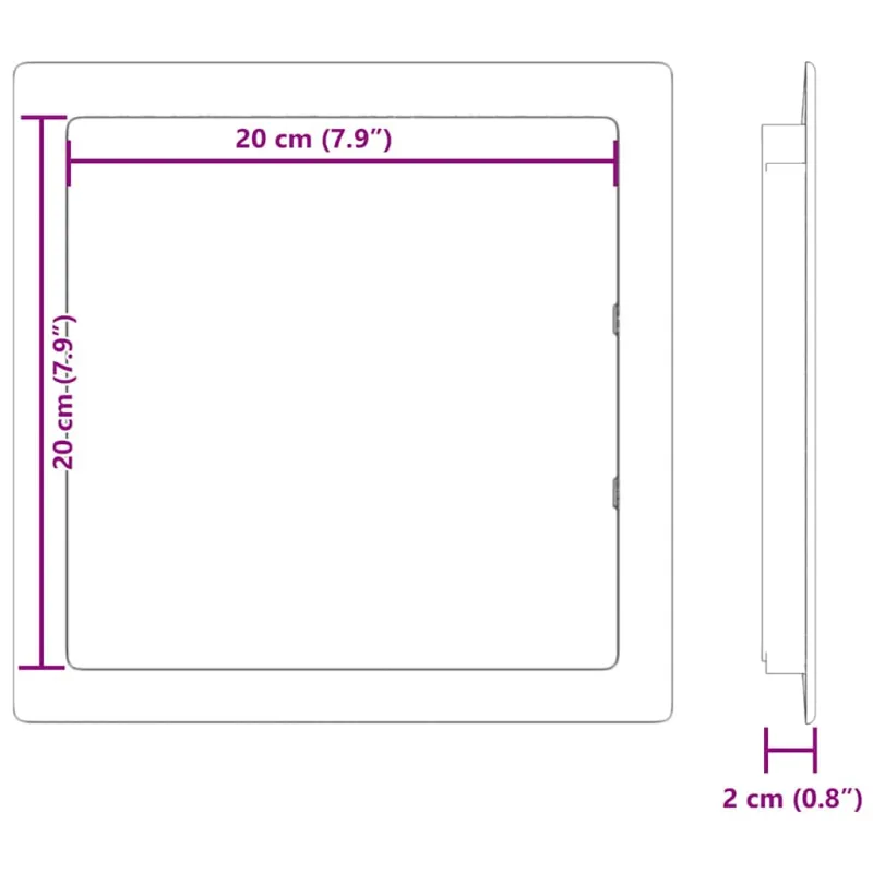Prieigos panelės 2 pcs Balta 20 x 20 cm ABS plastikas