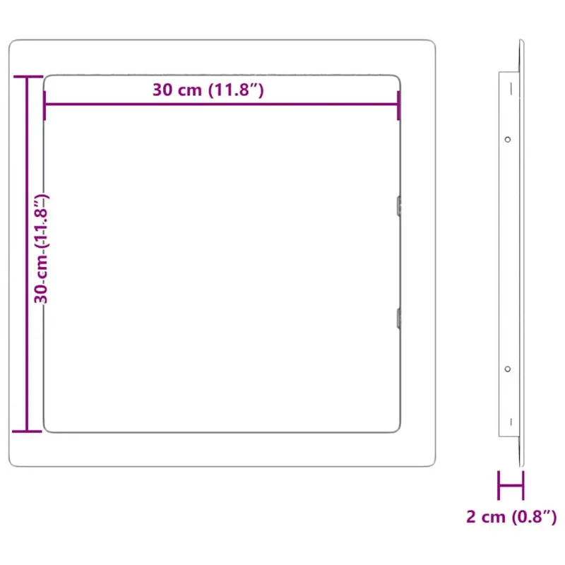Prieigos panelės Balta 30 x 30 cm ABS plastikas