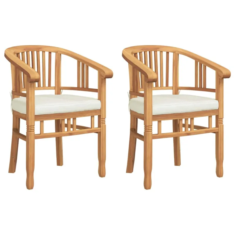 Kėdė su pagalve 2 pcs Ruda 63 x 58 x 89 cm Kieto teka medžio
