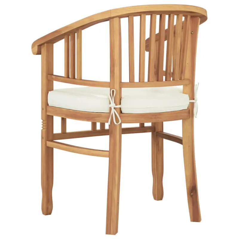 Kėdė su pagalve 2 pcs Ruda 63 x 58 x 89 cm Kieto teka medžio
