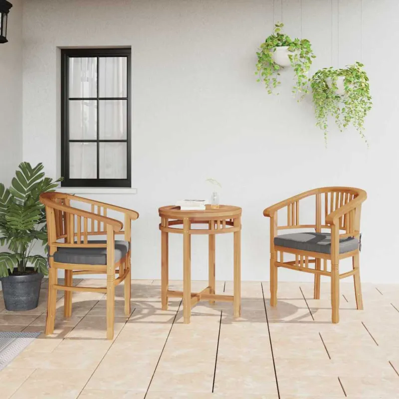 Kėdė su pagalve 2 pcs Ruda 63 x 58 x 89 cm Kieto teka medžio