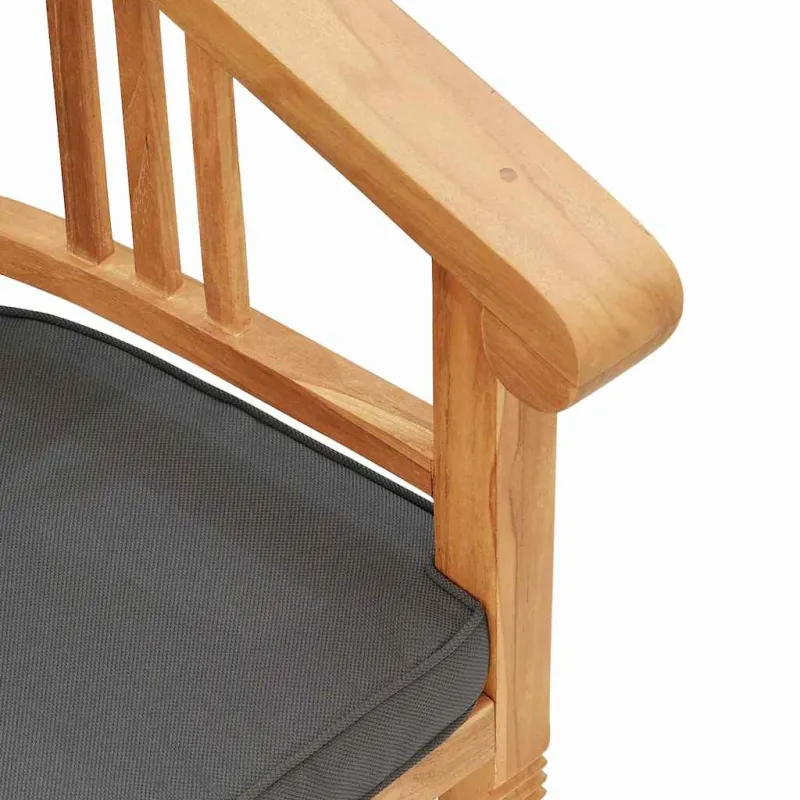 Kėdė su pagalve 2 pcs Ruda 63 x 58 x 89 cm Kieto teka medžio
