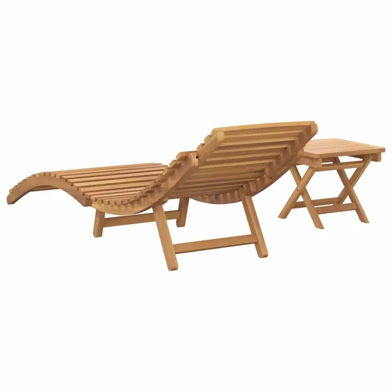 Saulės gultas 2 pcs Ruda 198 x 55 x 58,5 cm Kieto teka medžio