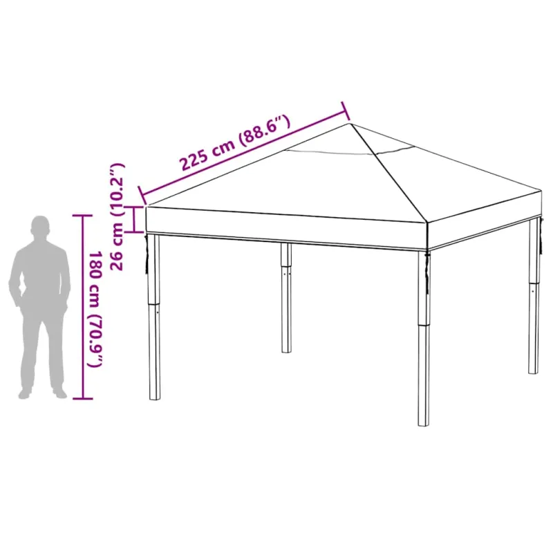 Paviliono dangos keitimas 300 x 300 x 26 cm Skaidrus PVC