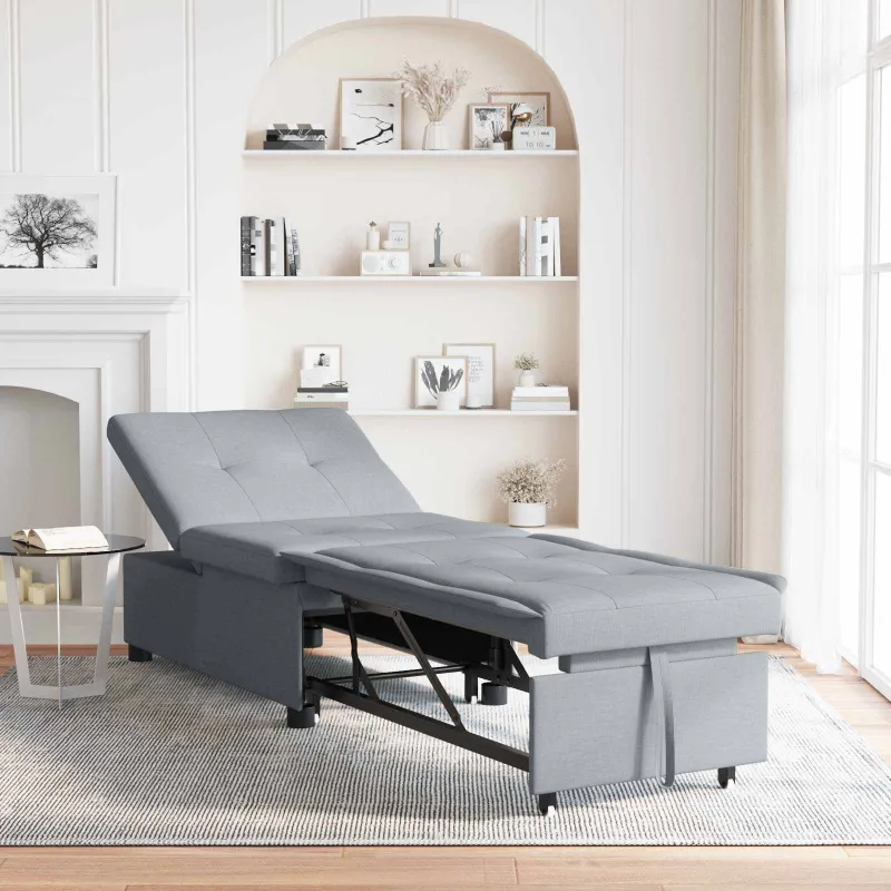 Ištraukiama sofa-lova Šviesiai pilka 194 x 50 x 82 cm audinys