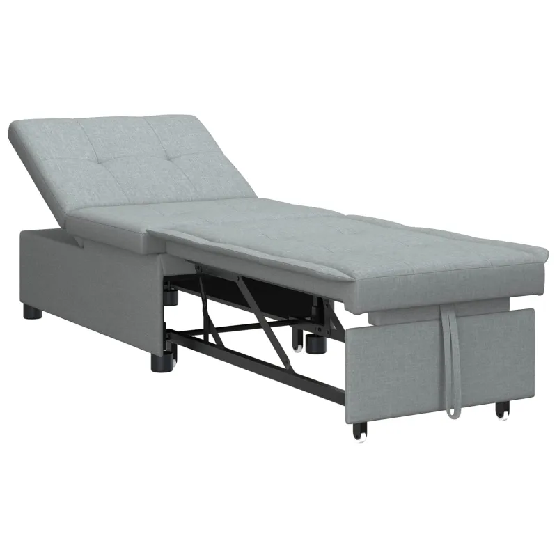 Ištraukiama sofa-lova Šviesiai pilka 194 x 50 x 82 cm audinys