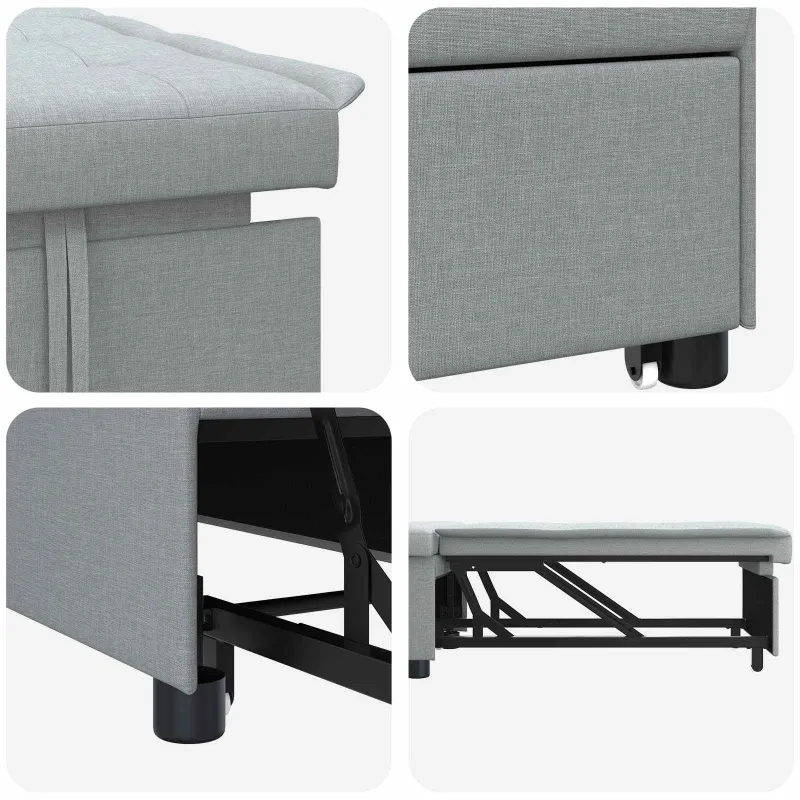 Ištraukiama sofa-lova Šviesiai pilka 194 x 50 x 82 cm audinys