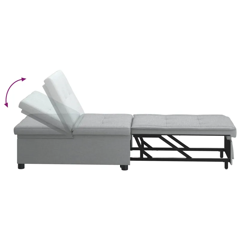 Ištraukiama sofa-lova Šviesiai pilka 194 x 50 x 82 cm audinys