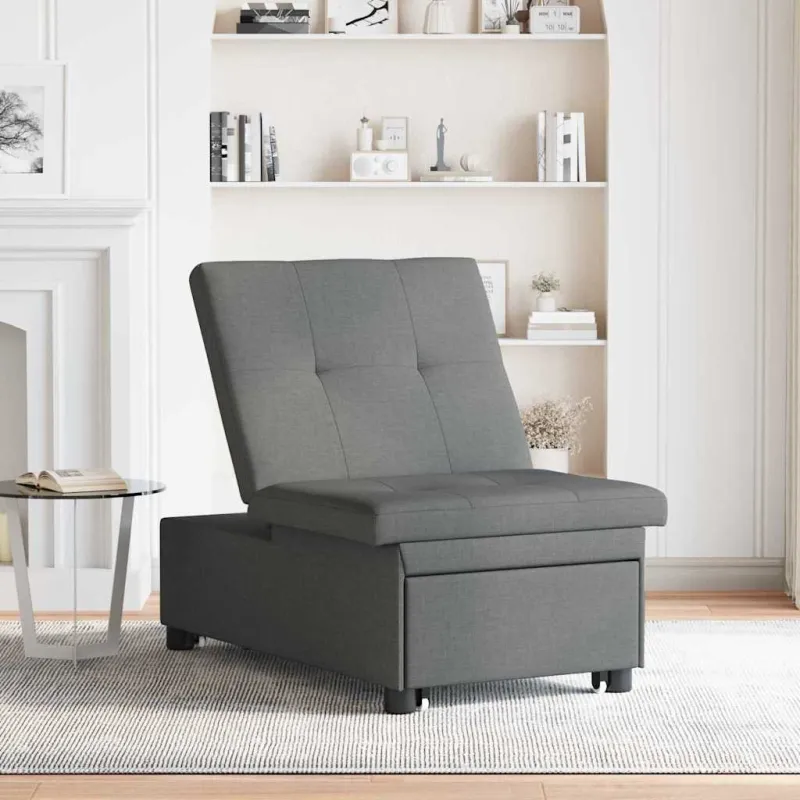 Ištraukiama sofa-lova Tamsiai pilka 194 x 50 x 82 cm audinys