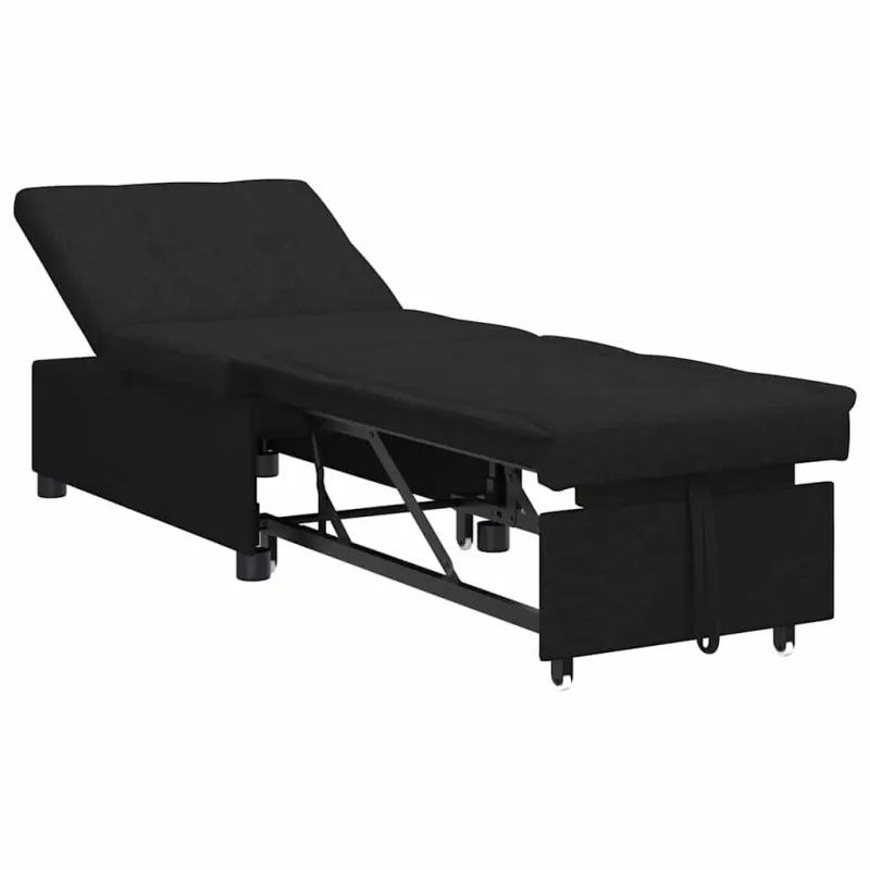 Ištraukiama sofa-lova Juodas 194 x 50 x 82 cm audinys
