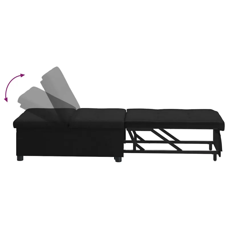 Ištraukiama sofa-lova Juodas 194 x 50 x 82 cm audinys