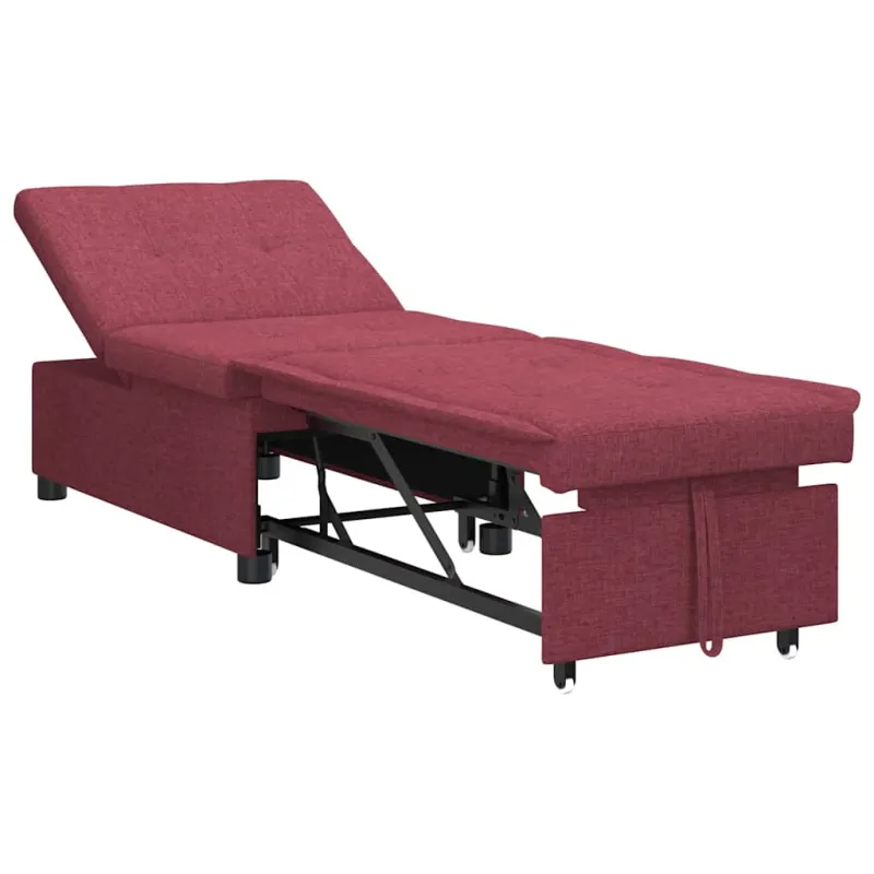 Ištraukiama sofa-lova Vyno raudona 194 x 50 x 82 cm audinys
