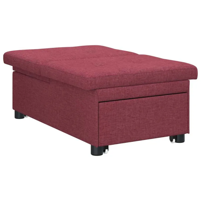 Ištraukiama sofa-lova Vyno raudona 194 x 50 x 82 cm audinys