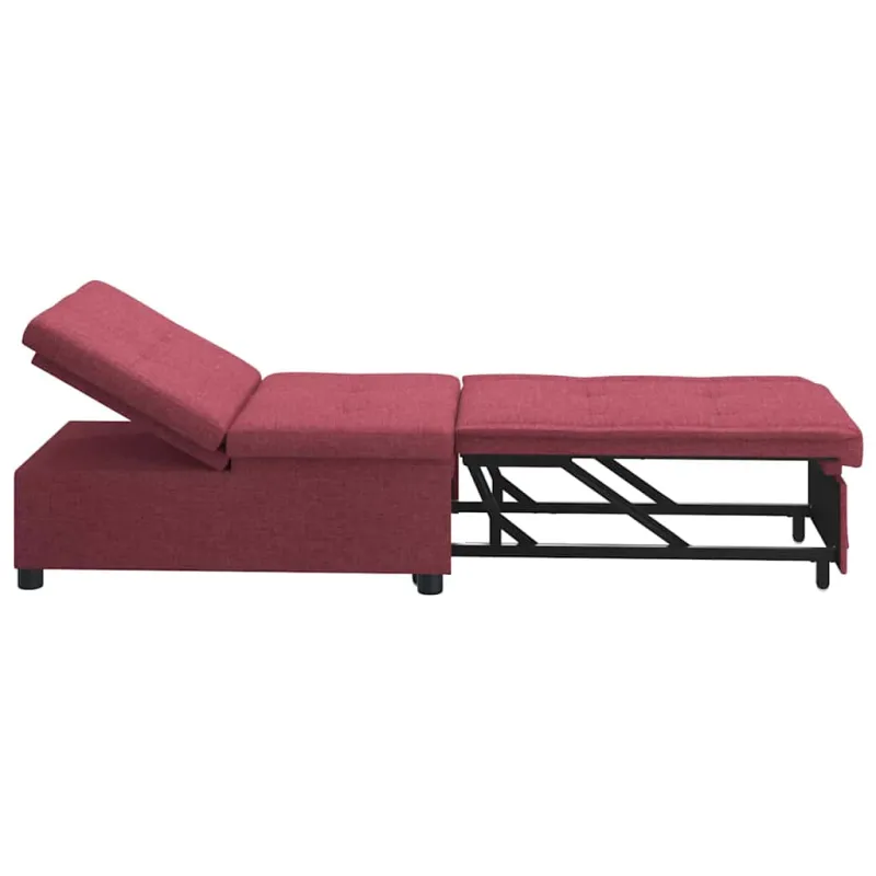 Ištraukiama sofa-lova Vyno raudona 194 x 50 x 82 cm audinys