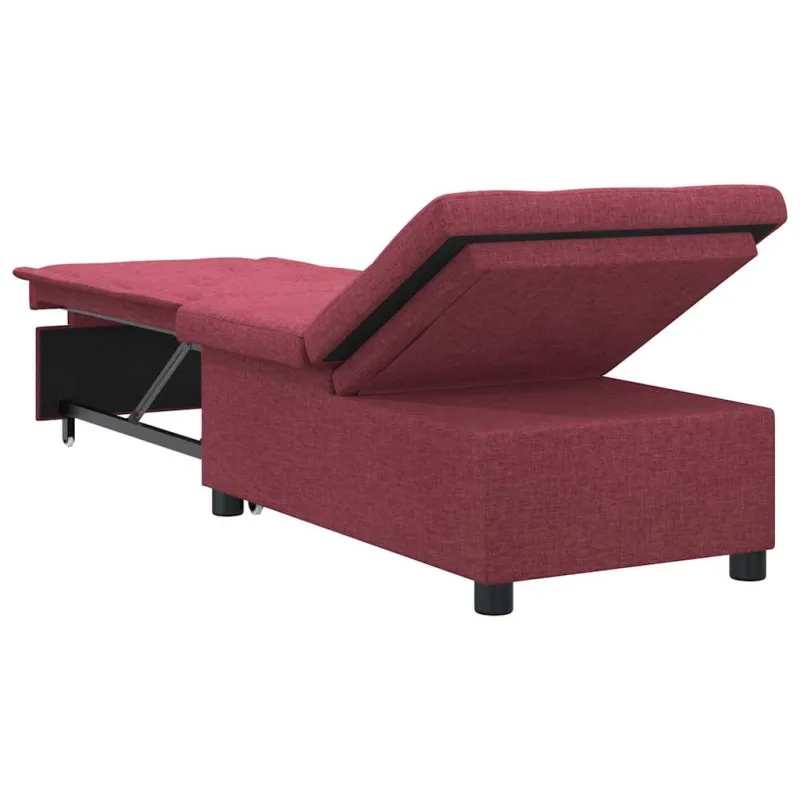 Ištraukiama sofa-lova Vyno raudona 194 x 50 x 82 cm audinys