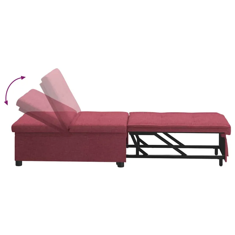 Ištraukiama sofa-lova Vyno raudona 194 x 50 x 82 cm audinys