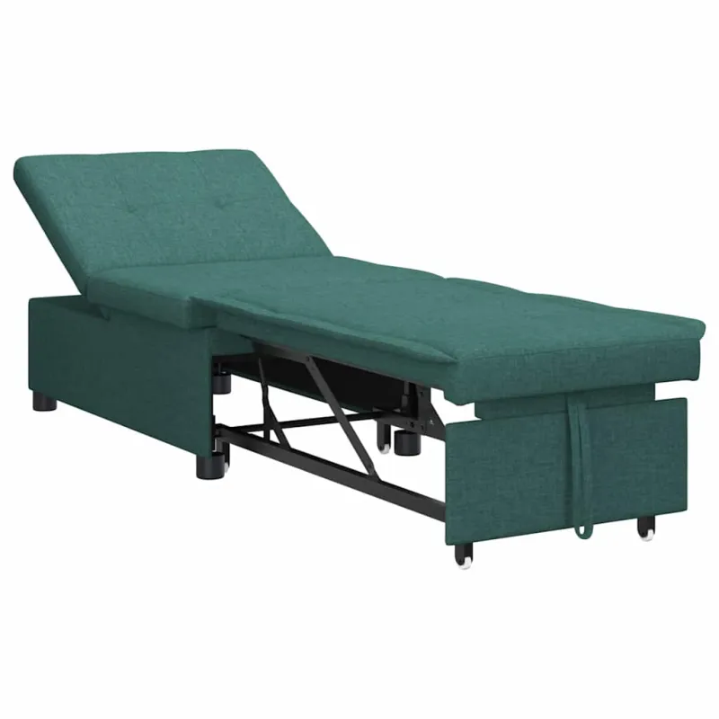 Ištraukiama sofa-lova Tamsiai žalia 194 x 50 x 82 cm audinys