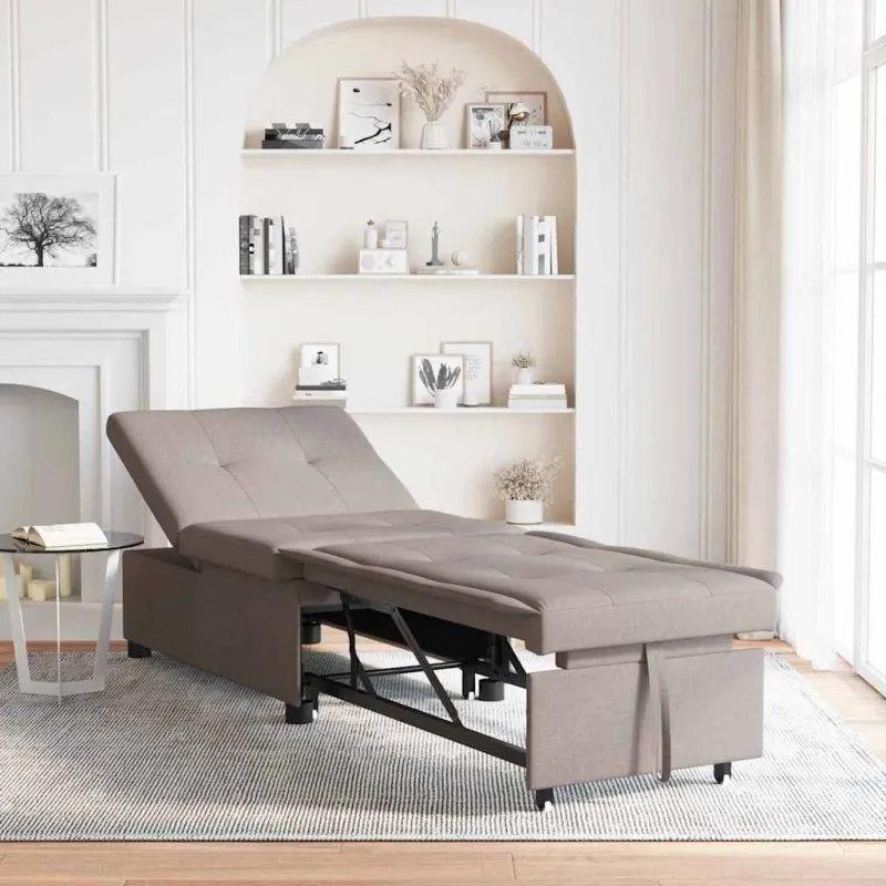 Ištraukiama sofa-lova Taupe 194 x 50 x 82 cm audinys