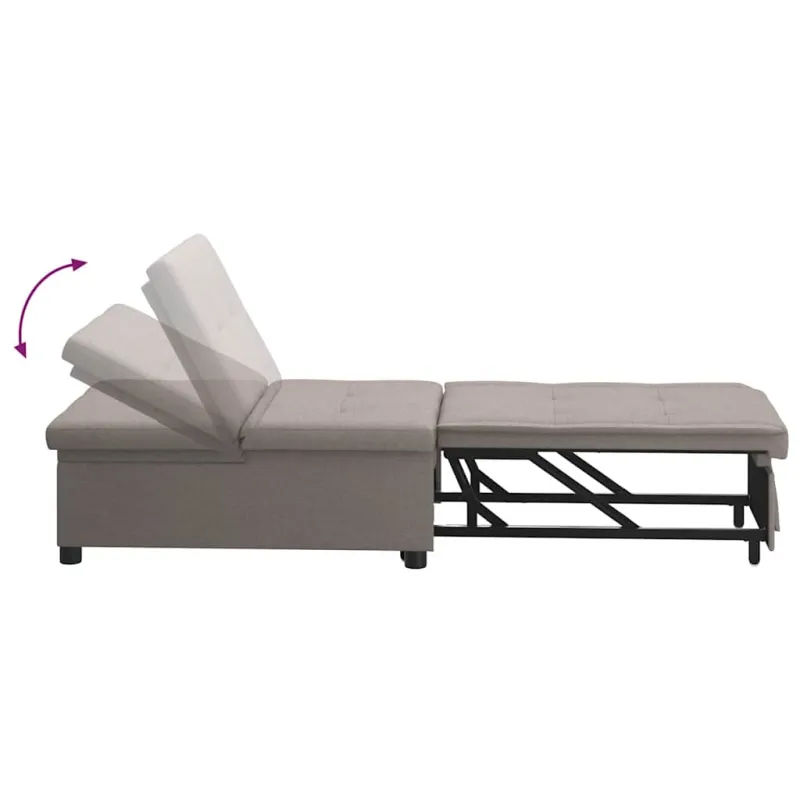 Ištraukiama sofa-lova Taupe 194 x 50 x 82 cm audinys