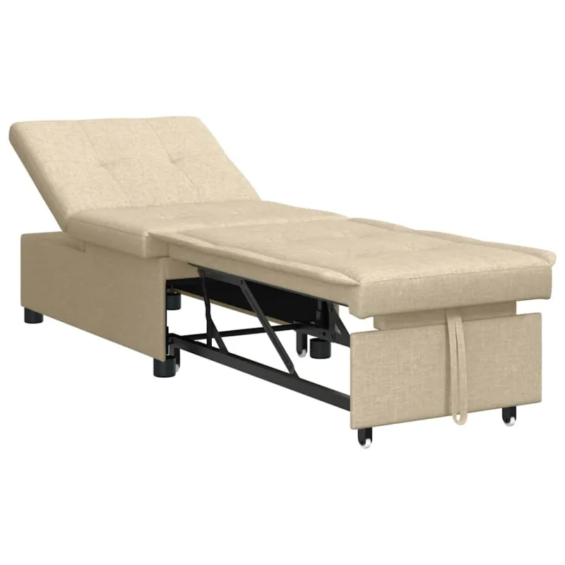 Ištraukiama sofa-lova Kreminė 194 x 50 x 82 cm audinys