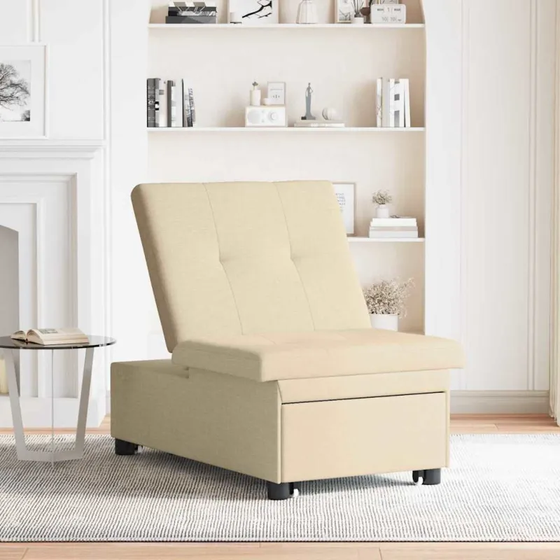Ištraukiama sofa-lova Kreminė 194 x 50 x 82 cm audinys