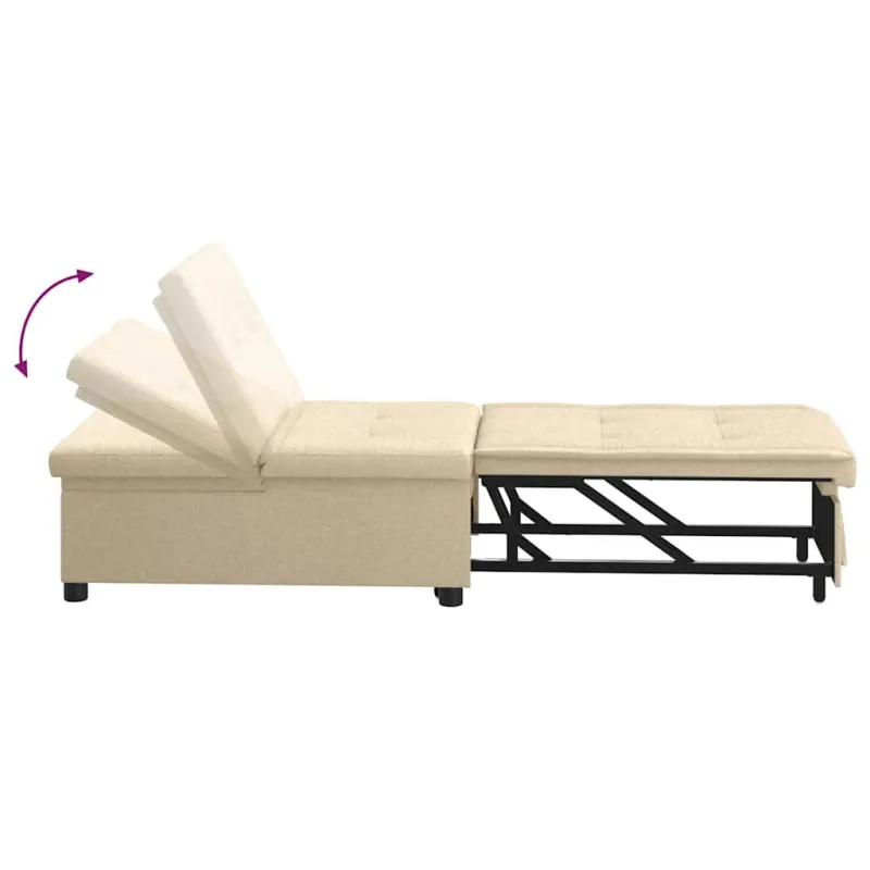 Ištraukiama sofa-lova Kreminė 194 x 50 x 82 cm audinys