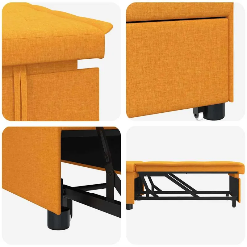 Ištraukiama sofa-lova Tamsiai geltona 194 x 50 x 82 cm audinys
