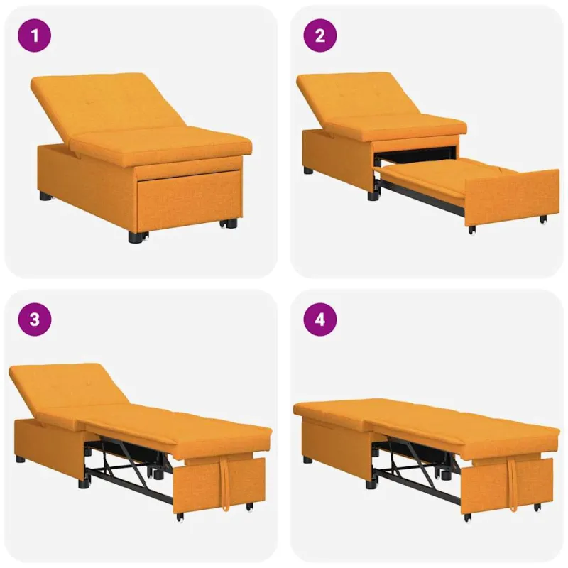 Ištraukiama sofa-lova Tamsiai geltona 194 x 50 x 82 cm audinys