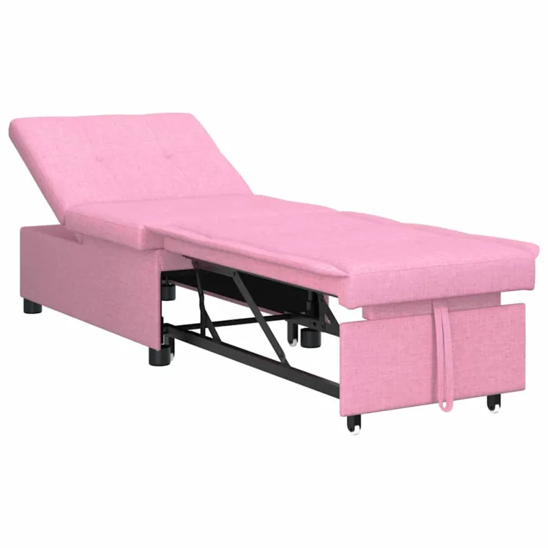 Ištraukiama sofa-lova Rožinė 194 x 50 x 82 cm audinys