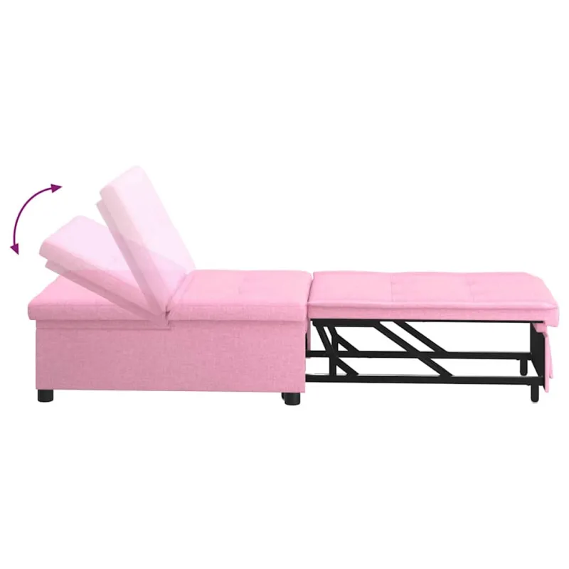 Ištraukiama sofa-lova Rožinė 194 x 50 x 82 cm audinys