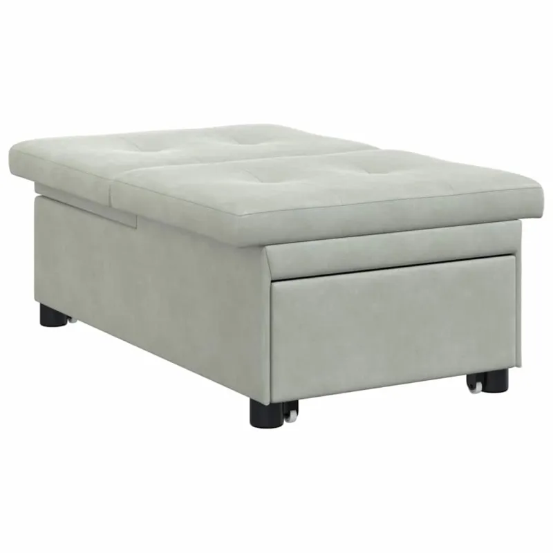 Sofa lova Šviesiai pilka 194 x 67 x 82 cm Aksomas