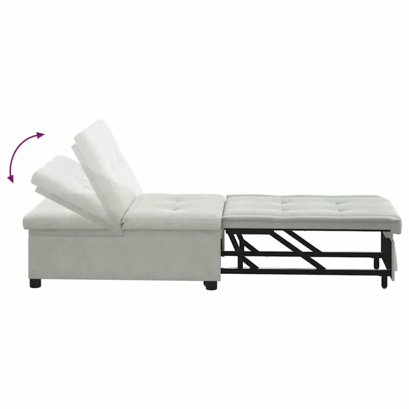 Sofa lova Šviesiai pilka 194 x 67 x 82 cm Aksomas