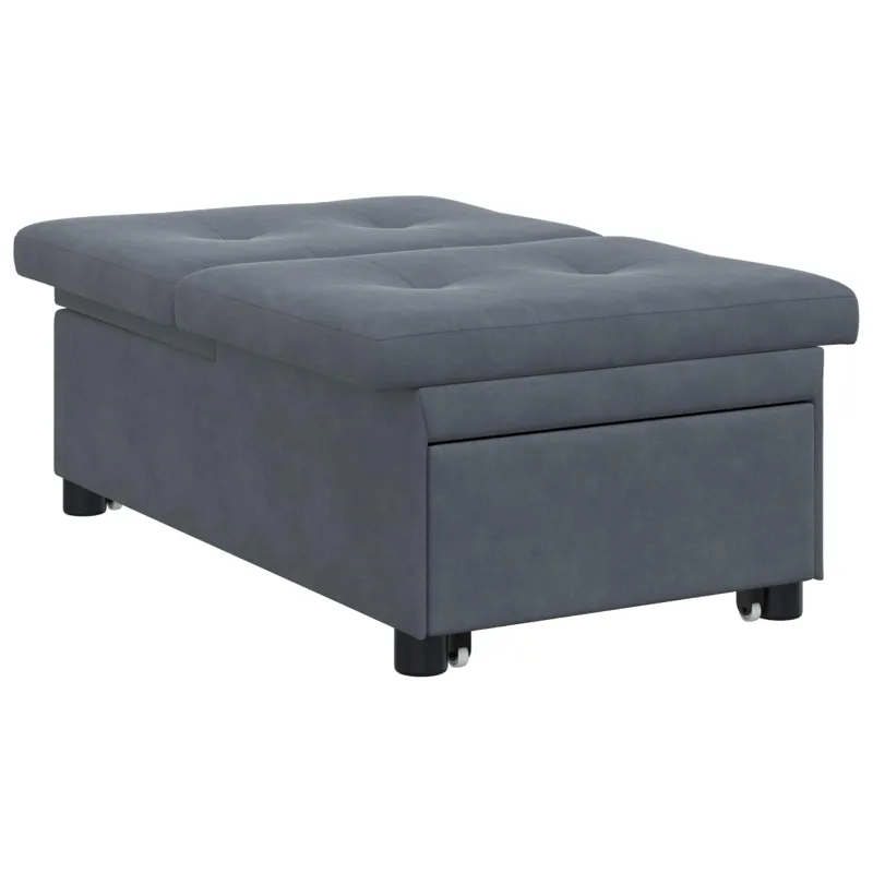 Sofa lova Tamsiai pilka 194 x 67 x 82 cm Aksomas
